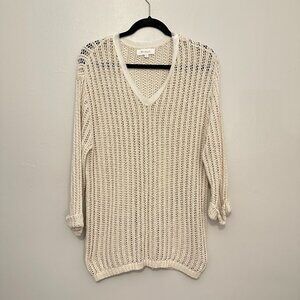 [Vince Camuto] Women's V-Neck Knit Sweater Cream L